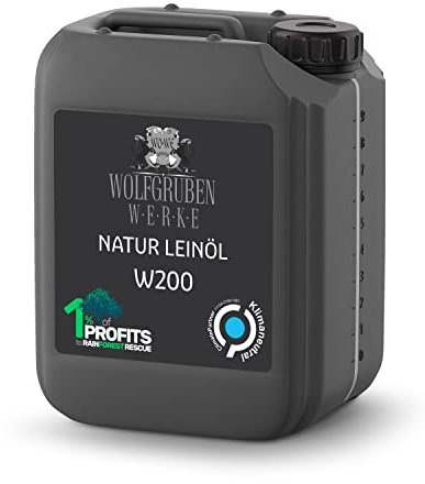 Huile de lin pure W200 première pression à froid pour le bois - 5L