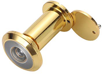 TPOHH 220-degree Safety Zinc Alloy Door Viewer with Heavy Duty Privacy Cover for 1-3/8 to 2-1/6 Doors, Gold Front Door Peephole for Home Hotel