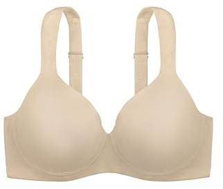 DORINA Soutien-Gorge Femme Rachel - Soutien-Gorge Demi-Lune légèrement rembourré à Armatures, Bonnets moulés, Bretelles réglables et Tissu Microfibre Doux, Confort Toute la journée, Nude