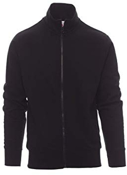 PAYPER Houston Felpa da Lavoro Uomo Misto Cotone Manica Lunga Chiusura Zip Intera Manica a Giro Polsini Vita in Costina Blu Navy (L)