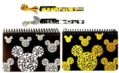 Disney Mickey Mouse Spiral Autograph Books - 2 Books Set with 2 Necklace PENS (STARHEAD with PENS)