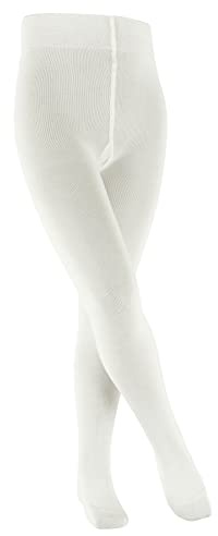 FALKE Unisex Kinder Strumpfhose Family K Ti nachhaltige Baumwolle dick einfarbig 1 Stück, Weiß Off-White 2040, 134-146