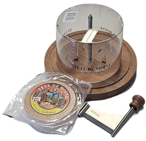 Komplett Set Tete de Moine Käsehobel halber Käselaib Tete de Moine AOP Classic KÜHLBOX-Versand mit Styroporbox und Spezialkühlakku für Lebensmittelversand