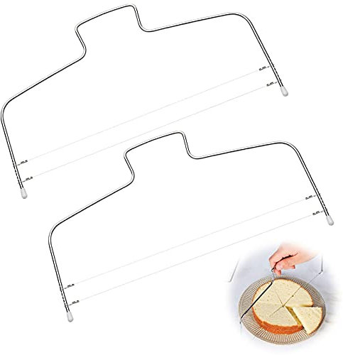 Taglia Torta con Fili da Taglio Torta con Filo Taglia Taglia Torta in Acciaio Inossidabile Affettatrice per Dolci Filo Taglia Torte Affettatrice per Pasticceria per Decorare Torte 2 Pezzi