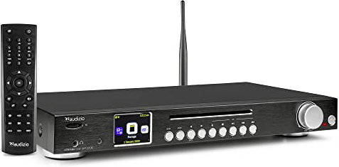 Audizio Ferrera Radio Internet avec Dab+/FM et Lecteur CD - Noir, Lecteur Multimédia WiFi, Radio Réveil, Lecteur CD, Carte SD, Idéale pour Profiter de Vos Meilleurs CD et Stations Radios chez Vous