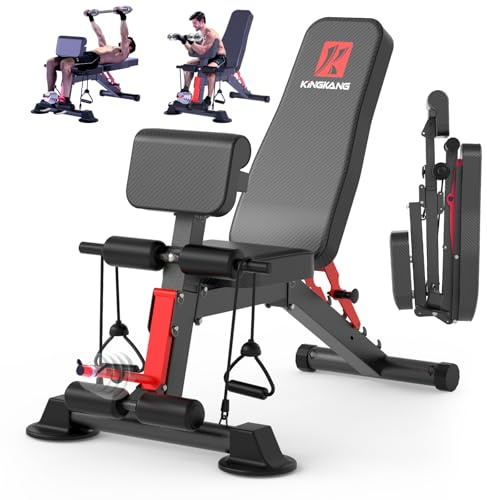 Adjustable Weight Bench,Utility Workout Bench Foldable Incline Decline Benches for Home Gym Full Body Workout,Load 600LBS