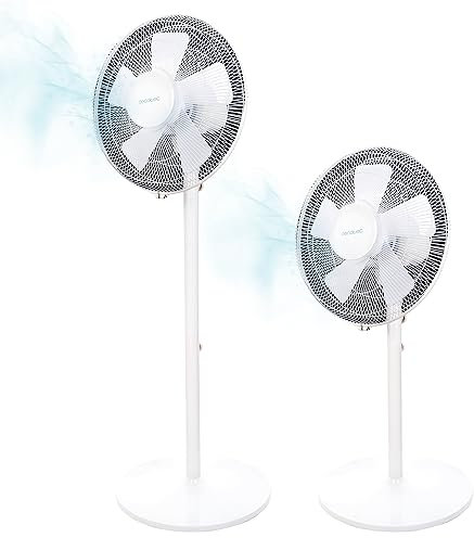 Cecotec Stand- und Tischventilator EnergySilence 535 2in1. 40 W Leistung, Durchmesser 16, 5 Flügel, Höhenverstellbar bis 115 cm, 3 Geschwindigkeiten, Automatische Oszillation von 75º