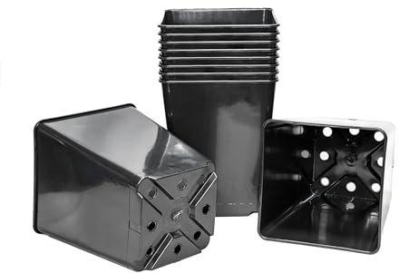 Generisch Pflanztopf 3,5 L schwarz 16x16x20 cm - Blumentopf aus recycelbarem Kunststoff (Polypropylen-Regranulat) - Ideal als Pflanzgefäß oder Blumenkübel 10 Stück