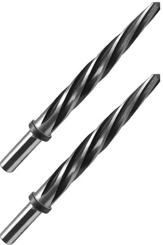 ClAZTyict 2pièces 5/8 Pouce AléSoir à FlûTe en Spirale avec Tige de 1/2 Pouce, M2 HSS Bridge/Construction AléSoir Conique Mandrin AléSoir Foret