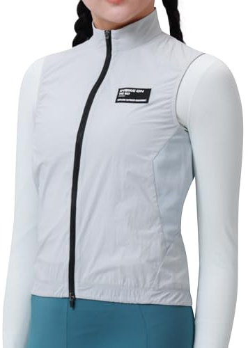 INBIKE Gilet Sans Manche Coupe Vent Velo Femme Impermeable Pluie Cyclisme Veste Running Cyclisme Sport Anti-Pluie Vetement Mi Saison Leger Gris S