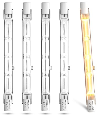 Bonlux R7S Halogenstab 118mm 150W, Halogen Leuchtmittel r7s Dimmbar Warmweiß 2800K J118 Halogenstablampe für baustrahler, Arbeit Landschaftsbeleuchtung, Wohnzimmerleuchten (5 Stück)