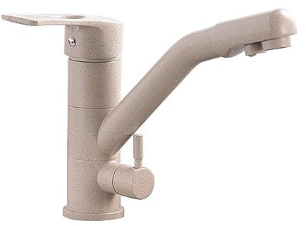 Rubinetto da cucina a 3 vie con spruzzatore estraibile in ottone per osmosi rubinetto filtro dell'acqua 3 in 1 miscelatore per lavello colore avena durevole ed elegante per la cucina di casa