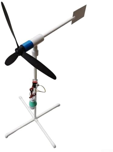 Générateur d'éolienne modèle avec veilleuse LED – Bande lumineuse colorée étanche de 10 m, 95 cm x 50 cm, kit d'expérimentation scientifique à faire soi-même pour décoration de jardin, cour