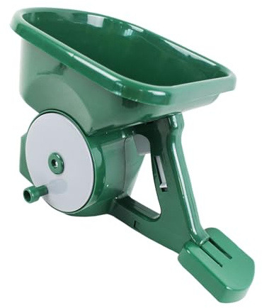 Guaber Spandiconcime da giardino regolabili a manovella manuale da 3 litri per un'applicazione precisa di fertilizzanti spargitori di sale e vialetti da giardino alimentati a mano
