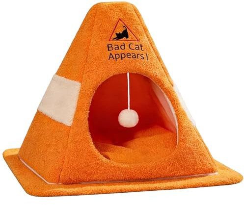 Générique Lit en Forme De Caverne Chat | Nid Doux Semi-Enclos pour Animal De Compagnie,Caverne pour Chien - pour Chiot, Porche, Balcon, Jardin, Cour, Grange, Cours Et Maison