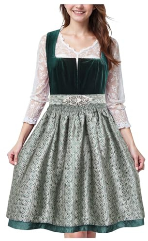 Dirndl Donna Midi Abito Tradizionale Donna Lungo,Vestito Oktoberfest Costume Tradizionale, Germandress Gonna Set, Dirndl Con Grembiule, Costume Da Oktoberfest,Per Carnevale E Festa Della Birra