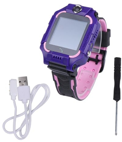 Luxshiny Smart Watch Silicone Waterproof 1.44 Inch Sos Call | Purple 400mah Battery, 128x128 Display, Two-way Call and Electric Fence, for School Outdoor Activities