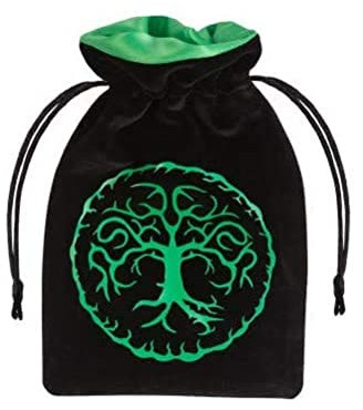 Q-Workshop FOR01 - Forest Black & Green Velour Dice Bag
