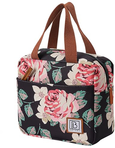 Brisby Kühltasche klein - 4L, Lunchtasche, Vierschicht isolierte Kühltasche mit Kühlelemente, vielseitige Lunchbag, für damen, in Farbe Blumen
