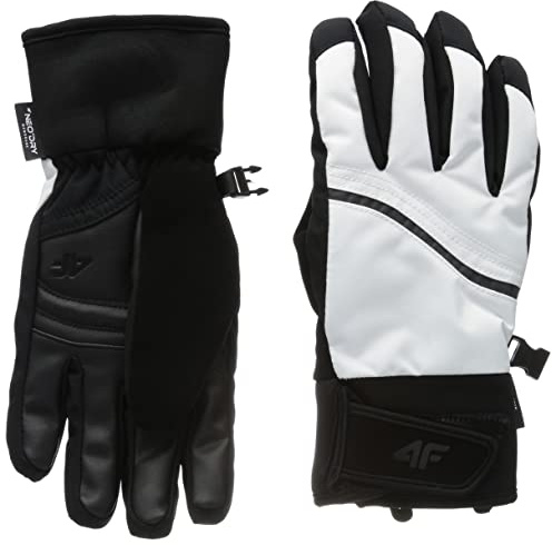 4F Damen SKI Gloves RED004 Jeans, White, XL