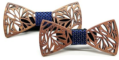 HZQIFEI 2 Pièces Noeud Papillon Bois, Nœud Papillon en Bois pour Enfant Homme pour les Soirées, Fêtes, Mariages, Cérémonies
