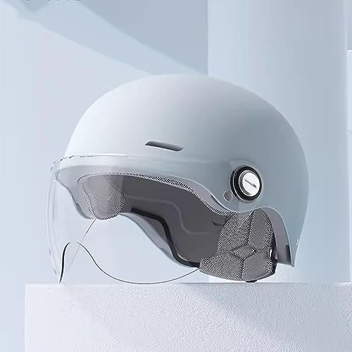 Vintage Motorrad Klapphelme Mit Visier, Motorradhelm, Motorrad Halbhelme DOT/ECE-Zugelassen, Bunt Motorrad Offener Helme, Motorrad Open Face Helme Für Chopper Scooter ( Color : B , Size : Adjustable h