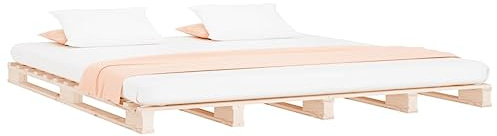 vidaXL Pallet Bed, Bed Frame for Double, Bed Base for Bedroom Dorm, Matress Foundation Wooden Bedstead, 135x190 cm Double Wood Pine