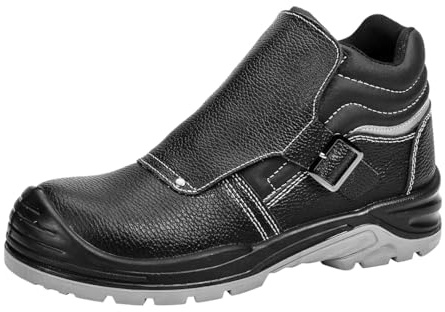 NEO TOOLS Chaussures de sécurité pour homme - Antidérapantes - En cuir - Respirantes et légères - Avec embout en acier - Pointure 39-47, Noir , 46 EU