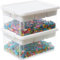 Citylife 2 Packs 16L Stackable Storage boxes with compartments, Organizers with Removable Tray, Latch Handle, Plastic Craft storage Box for Building Blocks Bricks Puzzle Board Organizer Accessories