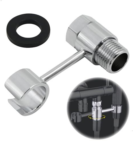 360° Support de Douche Sans Perçage - Pommeau Douchette Réglable, Raccordement 20mm éCrou Porte Universel Attache Pomme de Douche, ABS Chromé pour Salle de Bain, Installation Facile