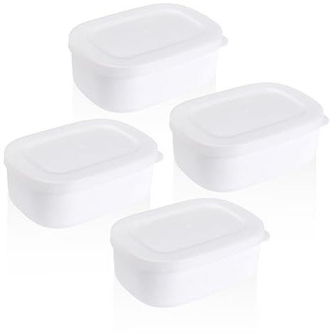 ZBHDEYG Set di 4 scatole di congelamento in plastica con coperchio, contenitore di conservazione piccolo per alimenti, mini bicchiere, contenitore per il pranzo
