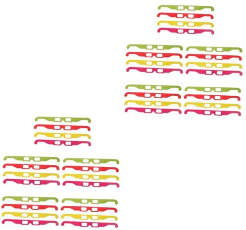 HOMSFOU 40pièces Lunettes Anaglyphes Carton pour Films Et Vidéos Légères Et Portables Idéales pour Cinéma Et