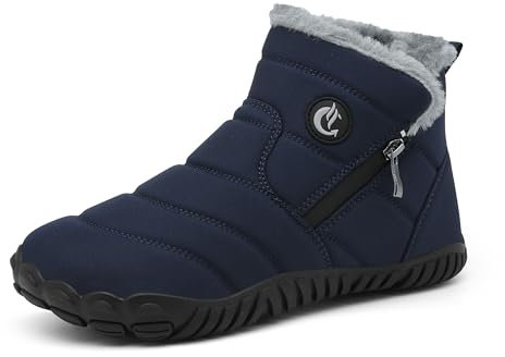 CELANDA Barefoot Bottes de Neige Femme Homme Bottes Hiver Fourrure Doublure Chaude Bottines d'hiver Imperméable Antidérapant Boot Extérieur,Bleu,Taille:44 EU