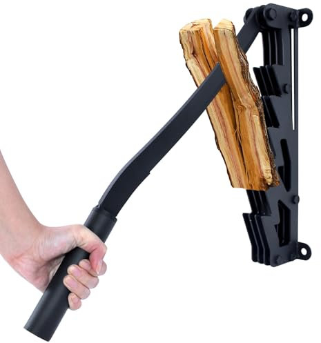 Meyoppm 2025 New Wall Mounted Kindling Splitter, Metal Manual Fire Wood Kindling Splitter with Extended Handle, Portable Log Splitter for Indoor and Outdor Use