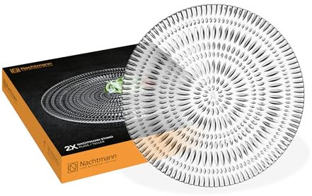 Nachtmann Lot de 2 assiettes Ø 32 cm, ethnique, 106161, assiettes de présentation en verre cristal, assiettes plates, passent au lave-vaisselle