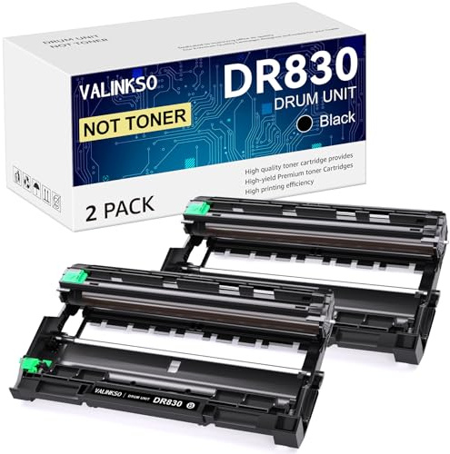 Valinkso DR830 Drum Unit 2 Pack Compatible for Brother DR830 Drum DR 830 TN-830 TN830 Drum Unit use with HL-L2460DW DCP-L2640DW HL-L2480DW HL-L2400D HL-L2405W MFC-L2820DW MFC-L2807DW(Not Toner)