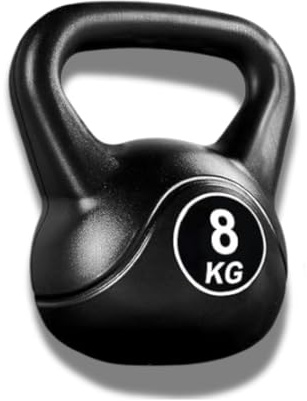 Anikees Vinyl-Coated Kettlebell – 8KG (Black) | Heavy-Duty Weight for Home Gym Workouts & Strength Training for Men & Women