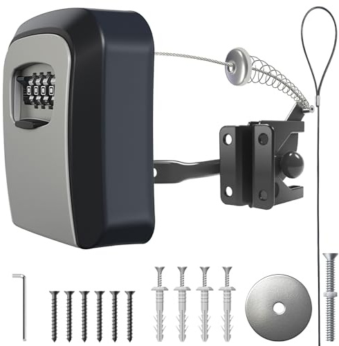 Gate Latch -Secure Keyless and Latch with 2-Way Access,Durable & Versatile for Metal,Wood,and Vinyl Fence,2 Install Method for Privacy Fence,Outdoor Fence,Barn Door Lock,Wooden Fence(Black)