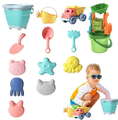 Giocattoli da Spiaggia per - Gioco all'aperto Portatile con Secchio e Pala Set | Giocattoli da Sabbia per Piscina Sabbia Cortile Posteriore Giochi