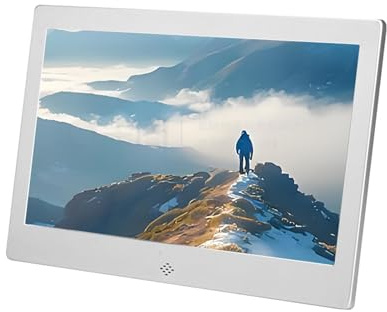 Cornice for foto digitali metallizzate argento da 10,1 pollici, album fotografico elettronico ad alta definizione e lettore video
