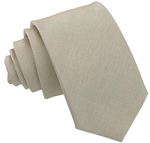 DQT - Cravatta da uomo in stile moderno Shantung per matrimonio Tortora 90