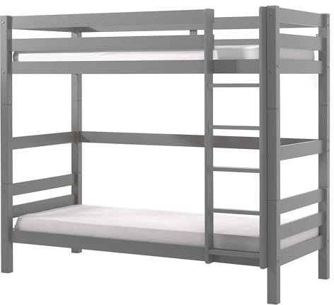 VIPACK Bett, skandinavisch, Kiefer, Grau, Single