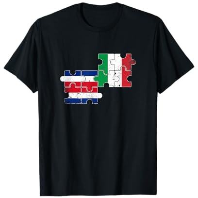 Costa Rica Italia Vintage Bandiera Maglietta