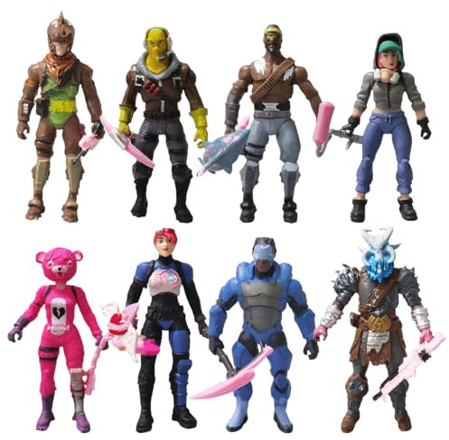 Battle Figuren Set, 8 Stück Minifiguren Cake Topper Mit Erntewerkzeugen, Geburtstag Party Kuchen Dekoration für Jungen & Mädchen, Spielzeug für Kinder, Series Doll Ornamente