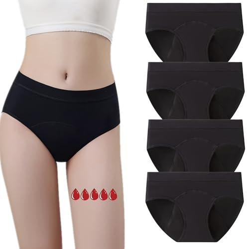 ZVZK Periodenunterschwäsche Starke Blutung Mädchen 30ML 8-16 Jahre Perioden Unterwäsche Baumwolle Unterhosen Menstruation Slip (L)
