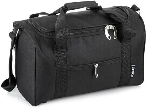 Ryanair 40X20X25 Cabin Bag Maximum Sized Lightweight Under Seat Onboard Carry On Hand Luggage Flight Bag Holdall Duffle For Men Women - Foldable 0.5Kg 20L - Black