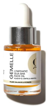 GEMELLE Lymphatic Gua Sha Face Oil | 10x Award Winner | Vitamin C,E & A | Detox, Plump, Sculpt, Hydrate | High-Altitude Rosehip | Natural Botanical for Gua Sha Facial Tools, Lymphatic Drainage - 15ml