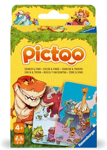 Ravensburger - Pictoo Dino | Gioco Bambino 4 Anni | Da 2 A 6 Giocatori | Giochi Da Tavolo Adulti E Bambini | Giochi Da Viaggio | Carte Da Gioco Edizione Italiana