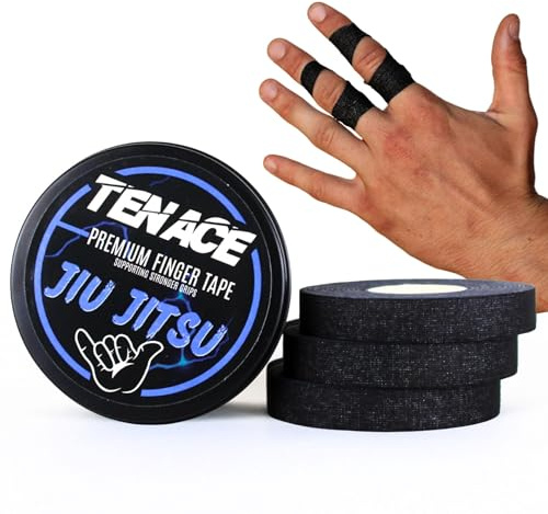 Tenace Tape 3 Rotoli 1.25cm x 30m Jiu Jitsu - Nastro per Dita Allenamento BJJ, MMA e Grappling - Protezione e Supporto per Le Dita