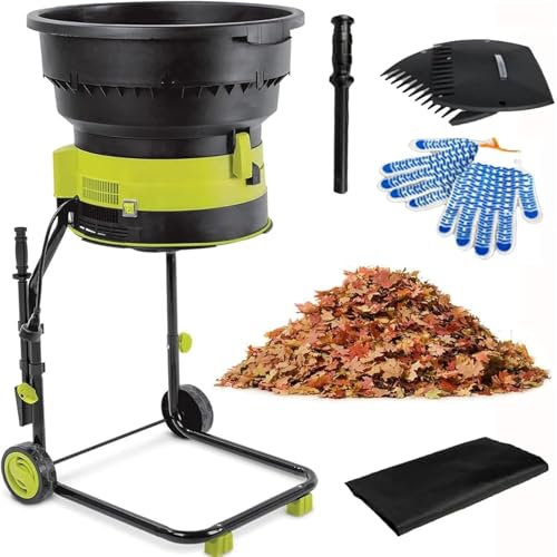 Broyeur de végétaux électrique,Broyeur à compost sans couteau,Broyeur de feuilles électrique et broyeur de jardin,Moteur 2500W,Protection contre les surcharges,10mpowercord